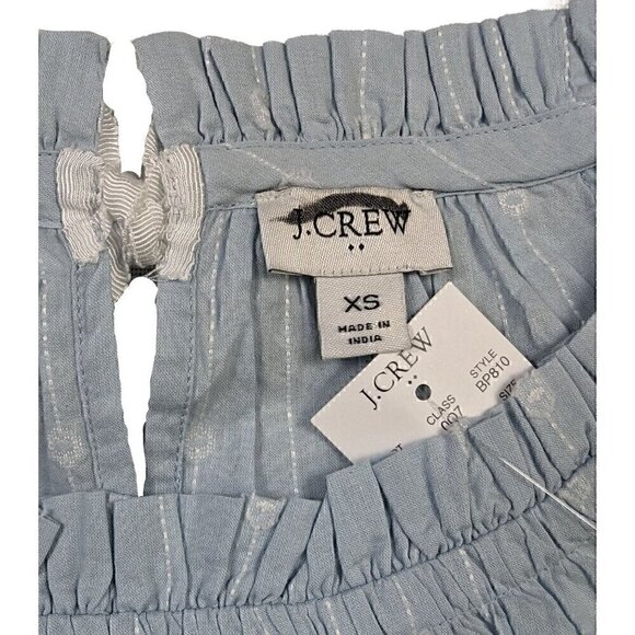 J Crew Light Blue Smock Neck Long Sleeve Blouse Size XS - NWT - Picture 4 of 6